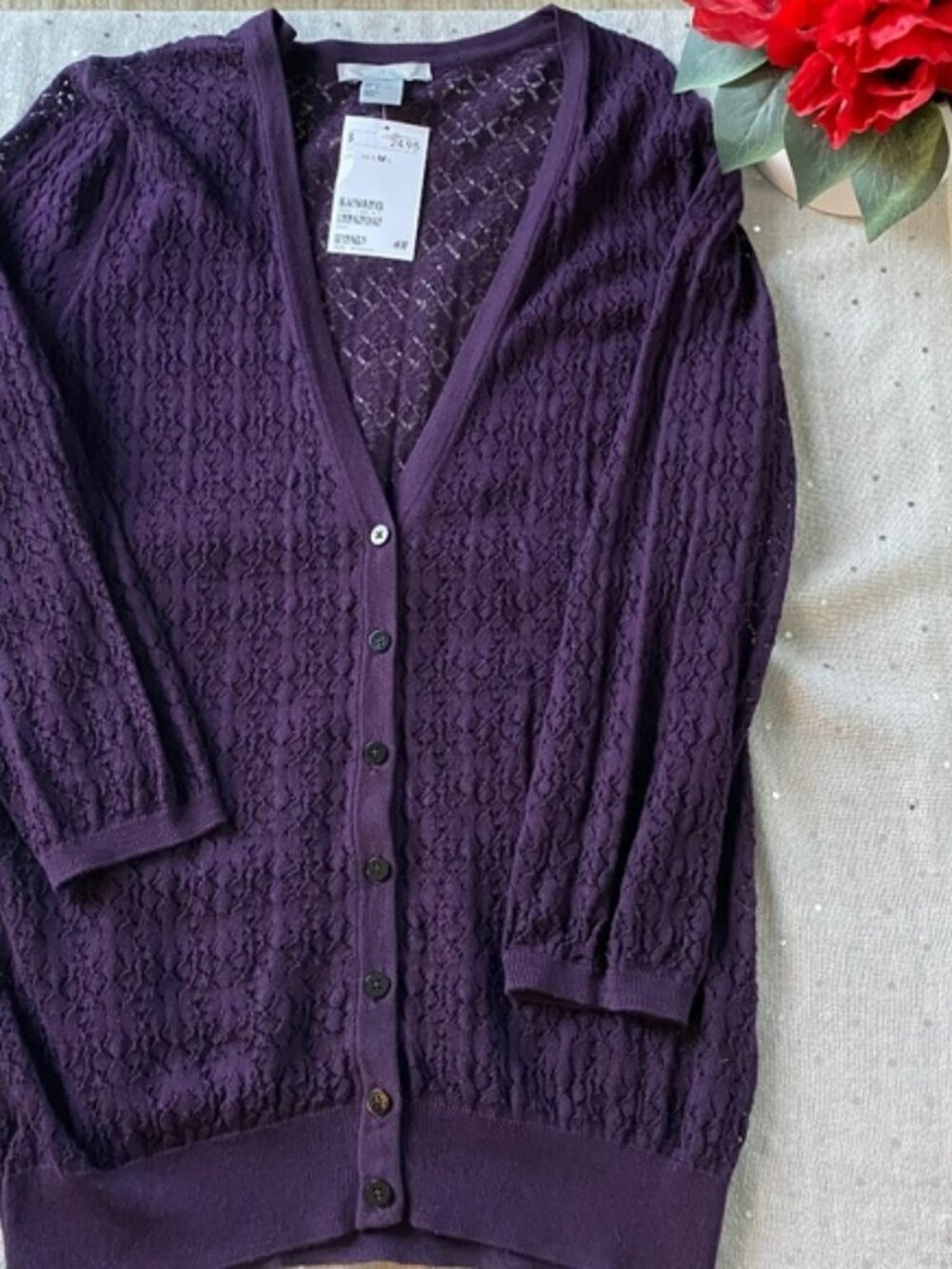 Women’s Purple H&M Cardigan Size Medium